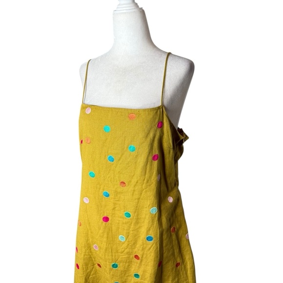 Corey Lynn Calter Yellow Spaghetti Strap Mini Sundress polka dots size medium - Picture 4 of 13